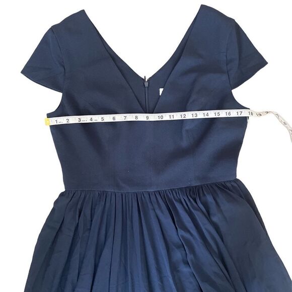 Dress The Population Corey Chiffon Fit & Flare Cocktail Dress Size L Navy Blue - Picture 10 of 13